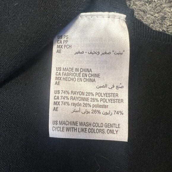 Alfani Womens Black Striped Open Front Dolman Sleeve Wrap Cardigan Sweater PS - Picture 12 of 16